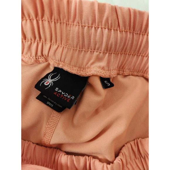 Spyder Active Womens Athletic Shorts Orange Pockets Mid Rise Drawstring Solid S - Picture 6 of 7